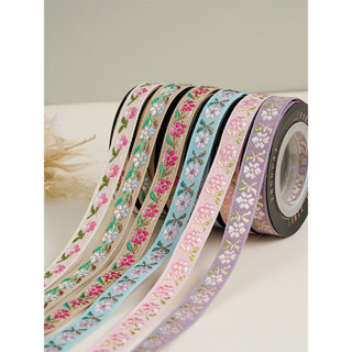 Zhuocai 1cm fita Floral fresca início do verão estilo Pastoral fita bordada artesanal flor presente decoração fita