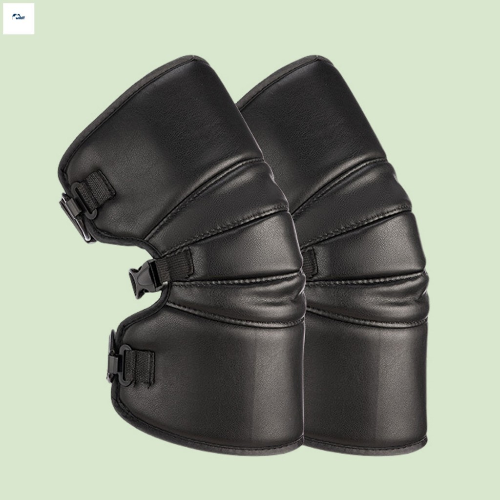 Joelheiras De Couro PU À Prova De Vento De Inverno Forradas De Lã Para Patinação De Ciclismo De Motocicleta