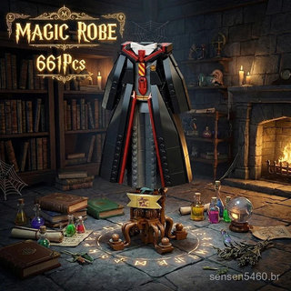 Brinquedos de Construção MOC Robe Mágico, Modelo do Mundo Mágico Medieval, Blocos DIY, Presentes para Crianças e Adultos