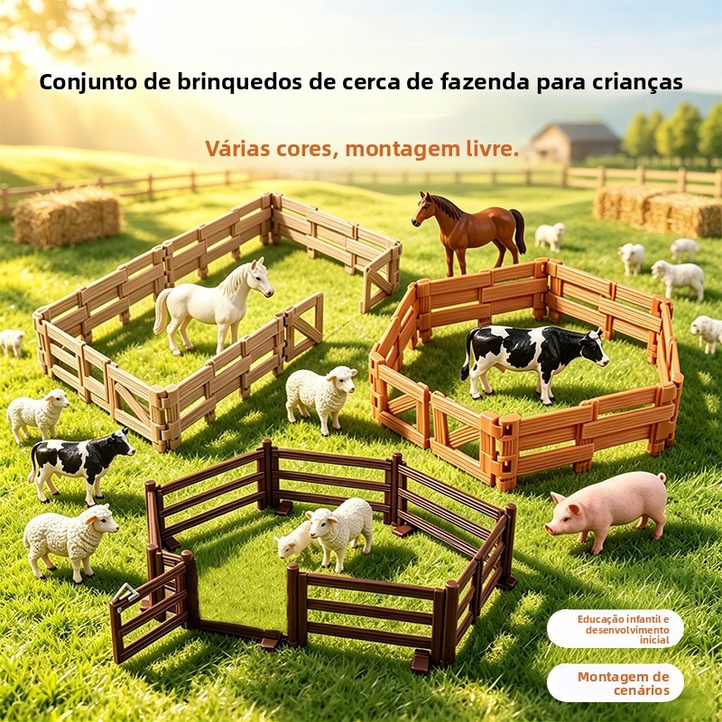 Acessórios para cercas, brinquedos para casinhas de brincar infantis, micro-paisagens de fazendas, estábulos para cavalo