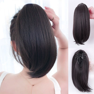 Rabo de cavalo curto e liso, presilha pequena para aplicar extensões de cabelo, peruca artificial para mulheres, LLJV.