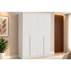 Guarda Roupa 4 Portas e 2 Gavetas Alonzo Plus Branco - Lopas