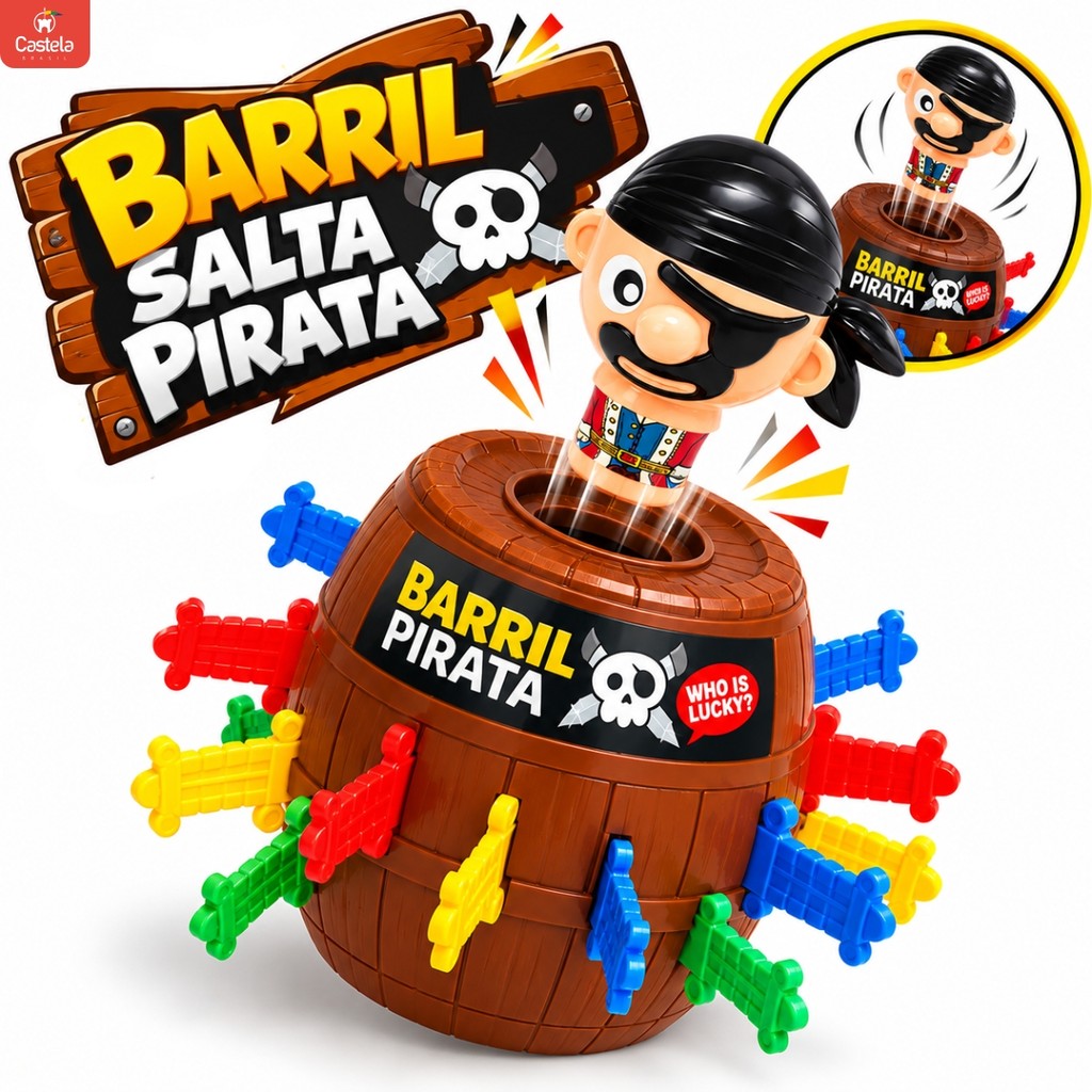 Jogo De Estratégia Barril Salta Pirata Brinquedo Para 2 A 4 Jogadores Desafie Sua Sorte Castela — imagem 2 de 2