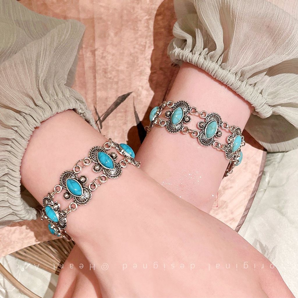 Estilo étnico exótico pulseira de Metal feminino Retro angustiado único único único acessórios de mão nicho Design High-
