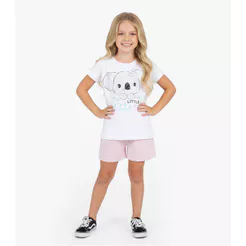Conjunto Infantil Curto Verão Menina Select Branco
