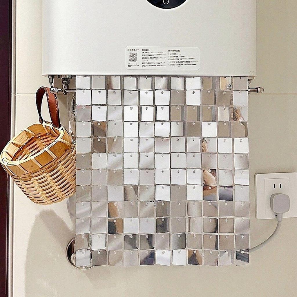 Cortina de bloqueio de aquecedor de água Placa de condução de vento Decoração Cozinha Fogão montado na parede Bloqueio f