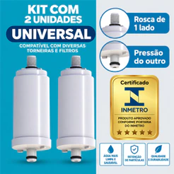 Refil Filtro Vela Reposição Refil Rosquear Pró Saúde Carvão Ativado Kit 2 Velas