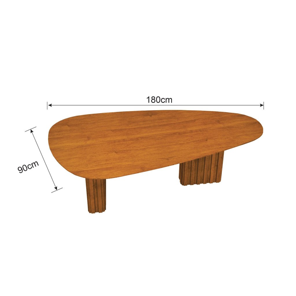 Mesa para Sala de Jantar com Tampo Orgânico 75x180x90cm Marrom/Freijó 180 · foto 2