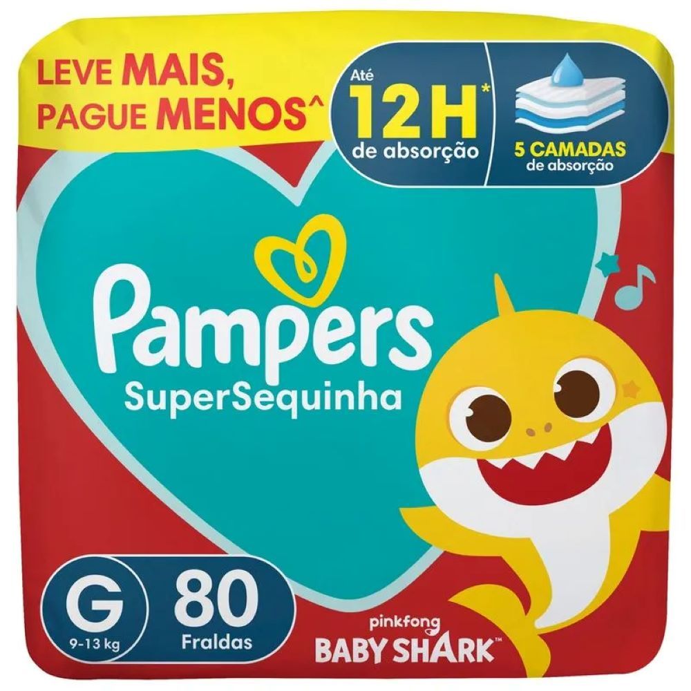 Fralda Pampers SuperSequinha G 80 Unidades