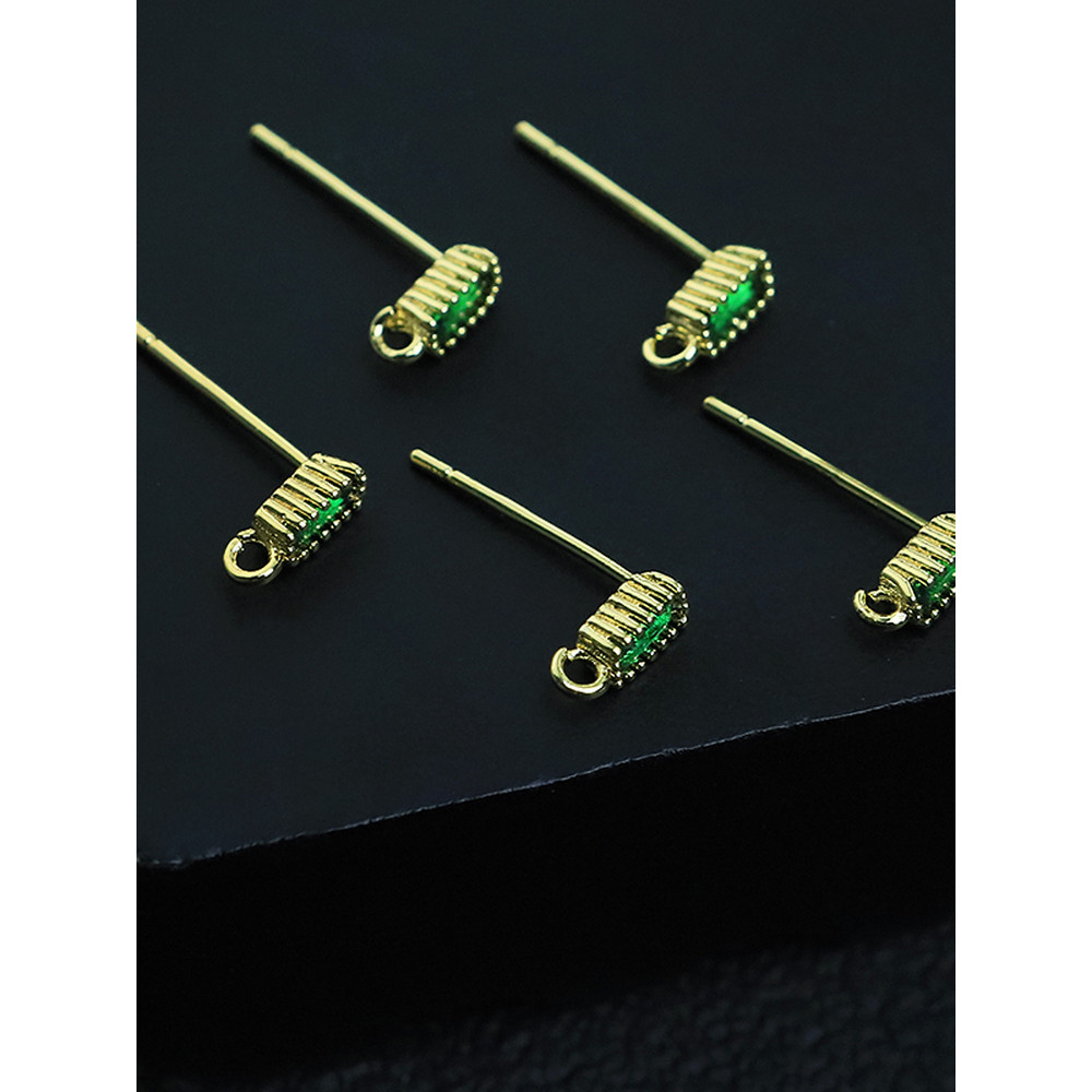 Verde quadrado diamante brincos titular artesanal DIY brincos brincos brincos acessórios de jóias Material produtos Semi