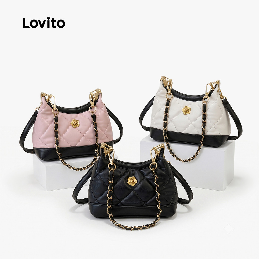 Lovito Bolsa de Ombro Pequena Casual Feminina HUFB125FX062
