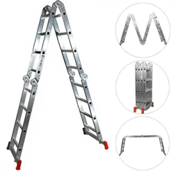Escada multifuncional de aluminio 4x4 16D. 13 em 1 Botafogo