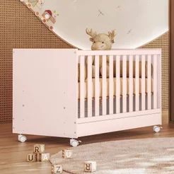 Berço Mini Cama Doce Sonho 77,0cm x 74,0cm x 133,0cm Rosa Rosa