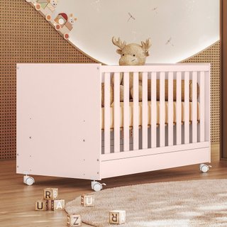 Berço Mini Cama Doce Sonho 77,0cm x 74,0cm x 133,0cm Rosa Rosa