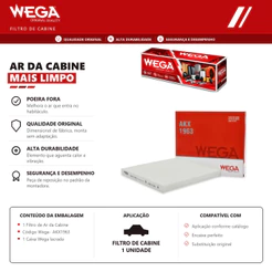 Filtro Do Ar condicionado cabine TOYOTA COROLLA 1.6 1.8 16v 1993 a 2007 – Wega AKX1963