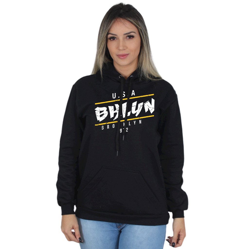 Moletom Feminino Blusa de Frio Algodão Brooklyn 1972