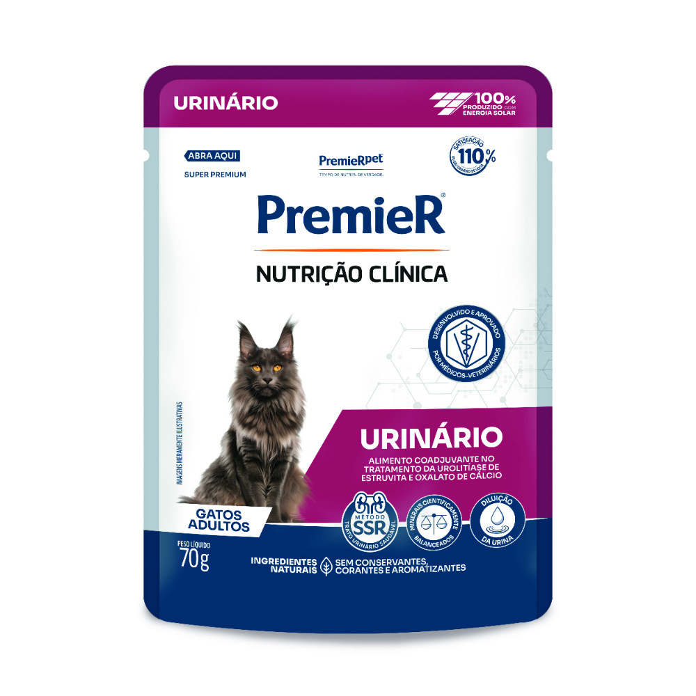 Ração Úmida Premier Sachê Nutrição Clínica Urinário Para Gatos Adultos 70g em Oferta na Shopee