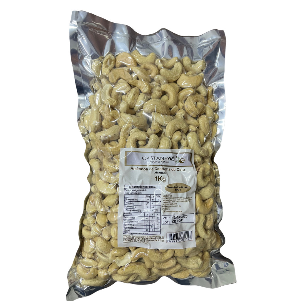 Castanhaê Castanha de Caju Natural Inteira 1kg em Oferta na Shopee
