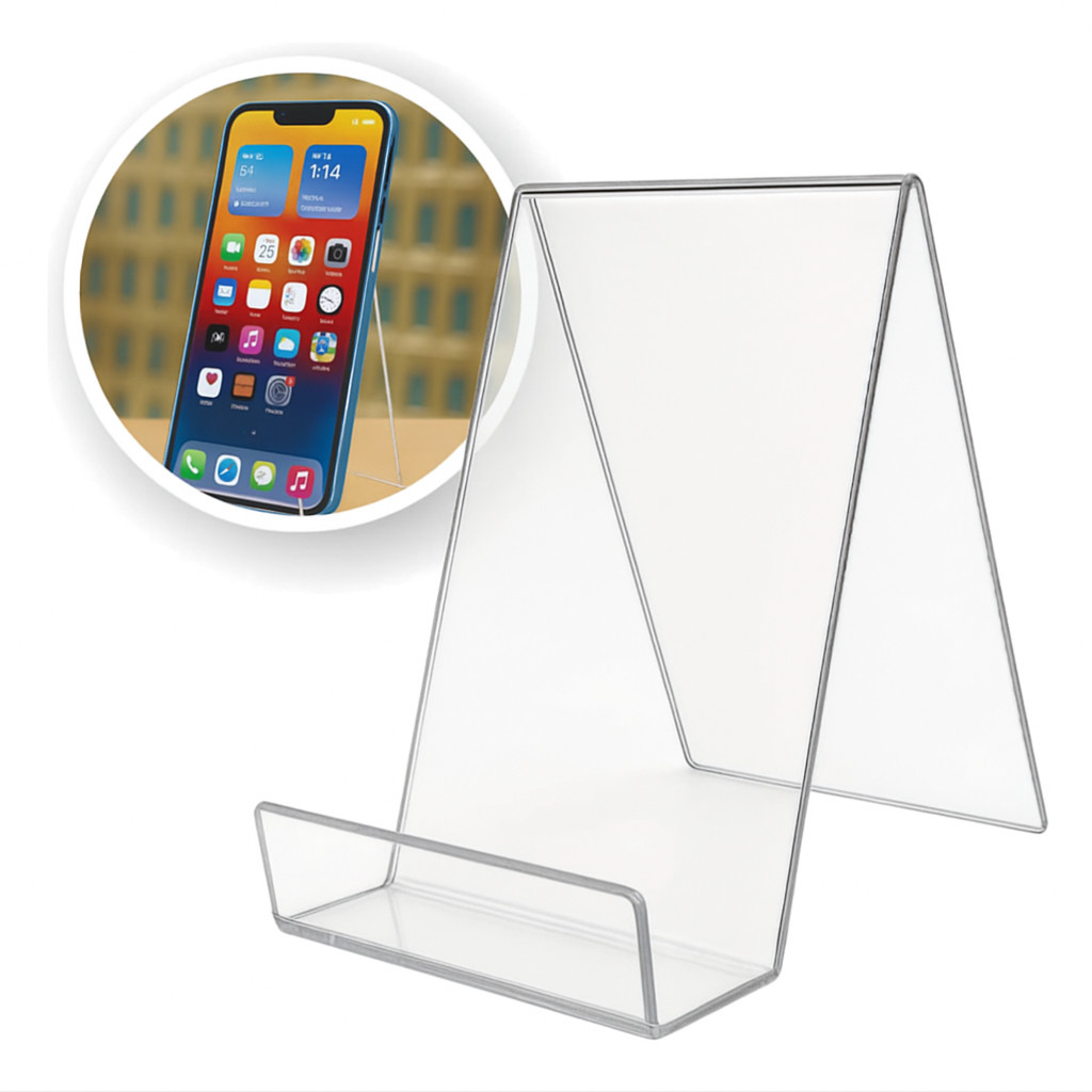 Expositor Celular Suporte Mesa Acrílico Cristal 3mm Display Porta Celulares Decoração