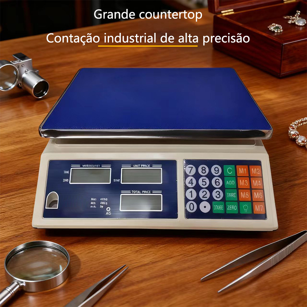 Balança Digital Comercial 40kg Bivolt 110/220V Modelo Eletrônico Recarregável na Super Promoção com Envio Rápido em Oferta na Shopee