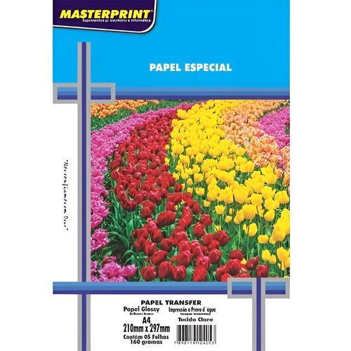 Papel Transfer Para Tecido Claro 160g A4 Masterprint 5 Folhas em Oferta na Shopee