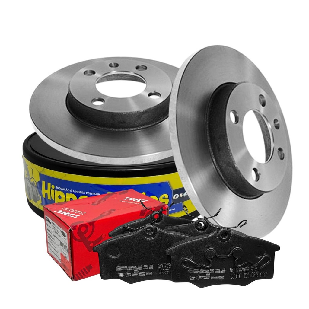 Kit Disco de Freio Sólido + Pastilhas TRW Gol G2 G3 G4 1.0 Varga HF01 RCPT02080