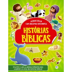 Livro Histórias bíblicas - com adesivos brilhantes