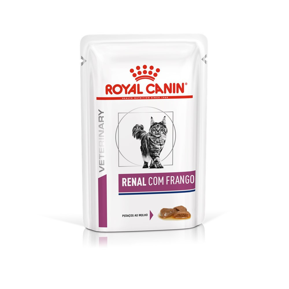 Ração Úmida Royal Canin Sachê Veterinary Diet Renal para Gatos com Insuficiência Renal 85 g em Oferta na Shopee