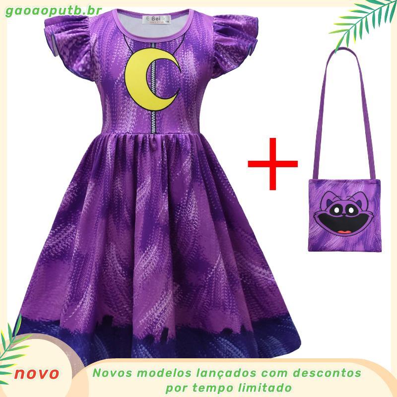 2024catnap Sleepy Cat Sleepy Cat Halloween cosplay Vestido de Menina +Bag