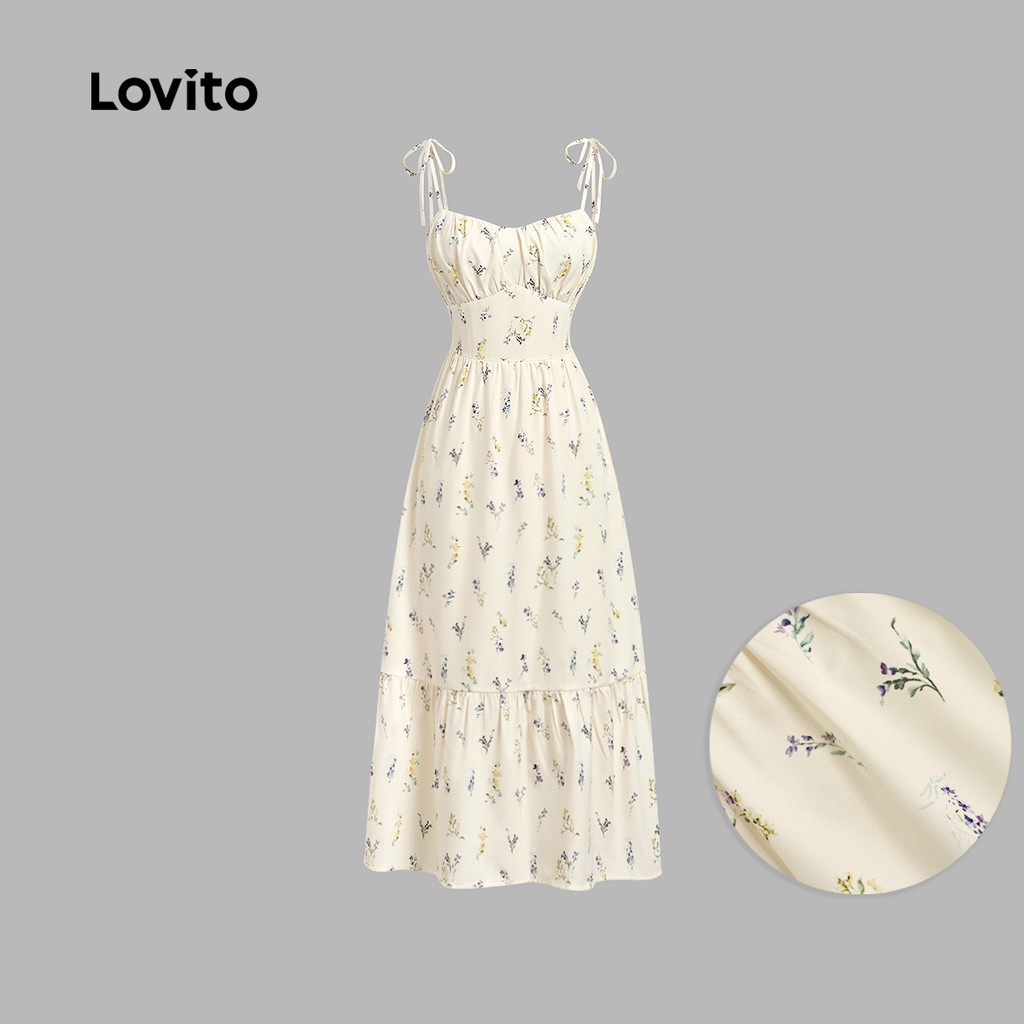 Lovito Boho Ditsy Floral Zipper Primavera/Verão Vestido Multicolor Para Mulheres L134ED104 em Oferta na Shopee