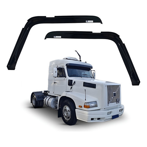 Par De Calha De Chuva Caminhão Volvo NL Edc - Fume modelo janelão