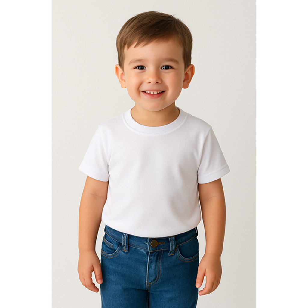 camiseta camisa tshirt  infantil poliéster branca lisa sem logo - menino - menina
