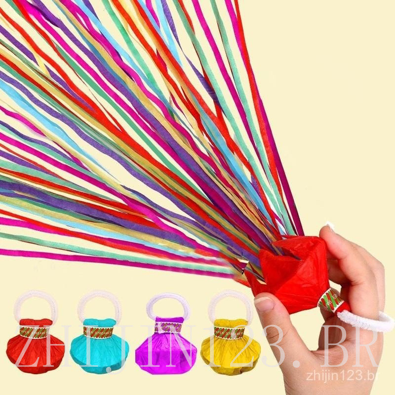 10 Peças de Confete Colorido Fogos de Artifício para Brincar com Serpentinas Biscoitos de Papel Fitas Mágicas Festa d