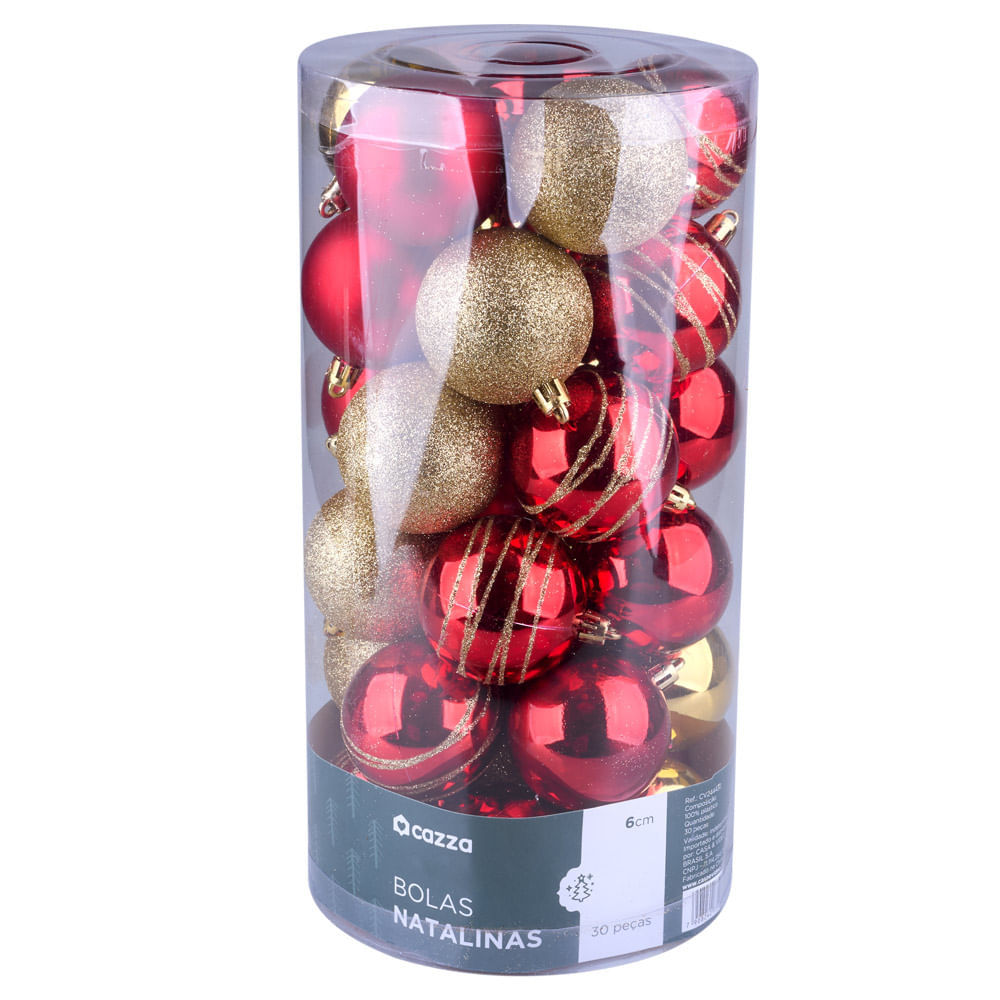 Tubo Bola Natal 30p Vm/Dr CV244430 Cazza em Oferta na Shopee