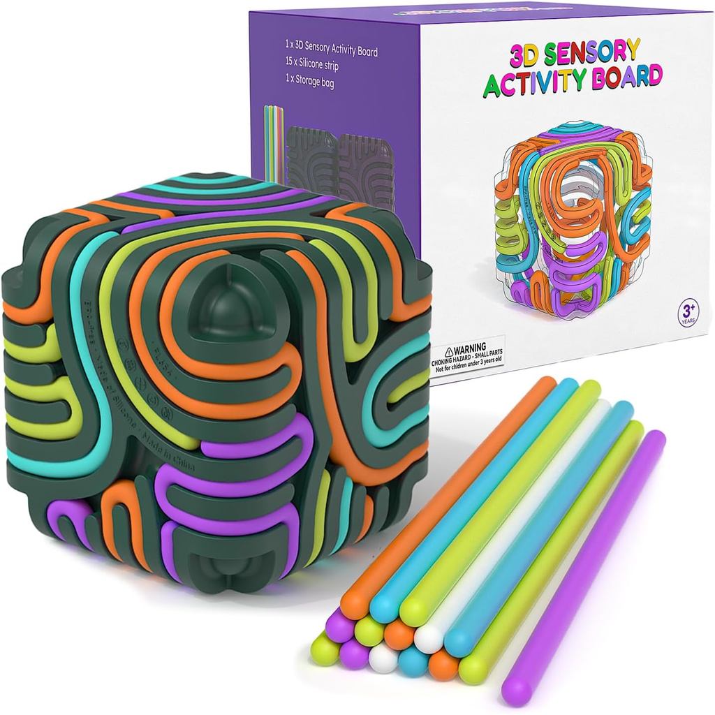 Placa De Atividade Sensorial De Silicone 3D Fidget Cube Toy 5 Cores Alívio Do Estresse Calmante Foco Para Crianças De 3