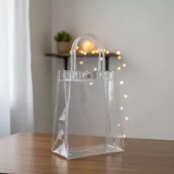 Sacola Transparente Botão - 20x15x7cm - 12 unidades - Rizzo