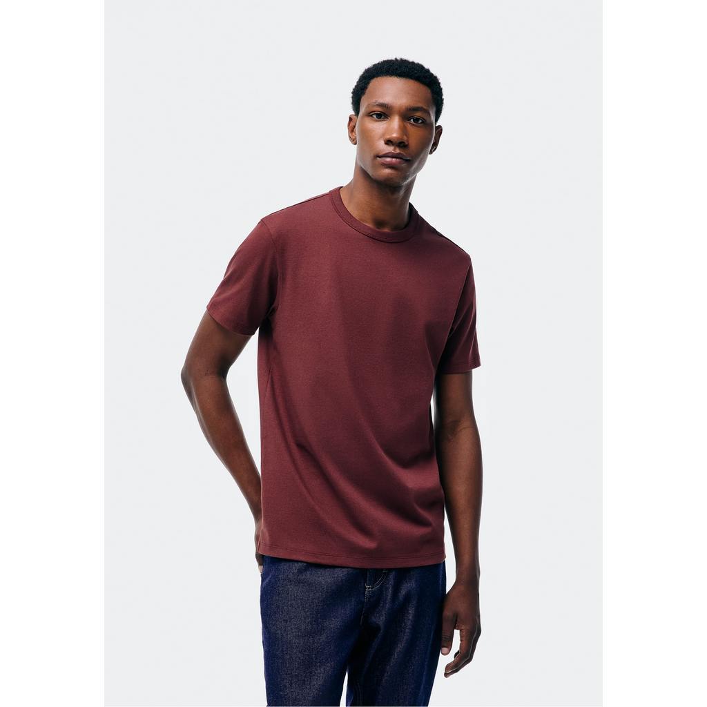 Camiseta Básica Masculina Areia Em Algodão Peruano em Oferta na Shopee