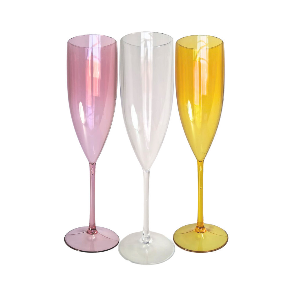 12 Taças De Champanhe Acrílico Cristal 160ml Chandon Champagne Espumante Premium