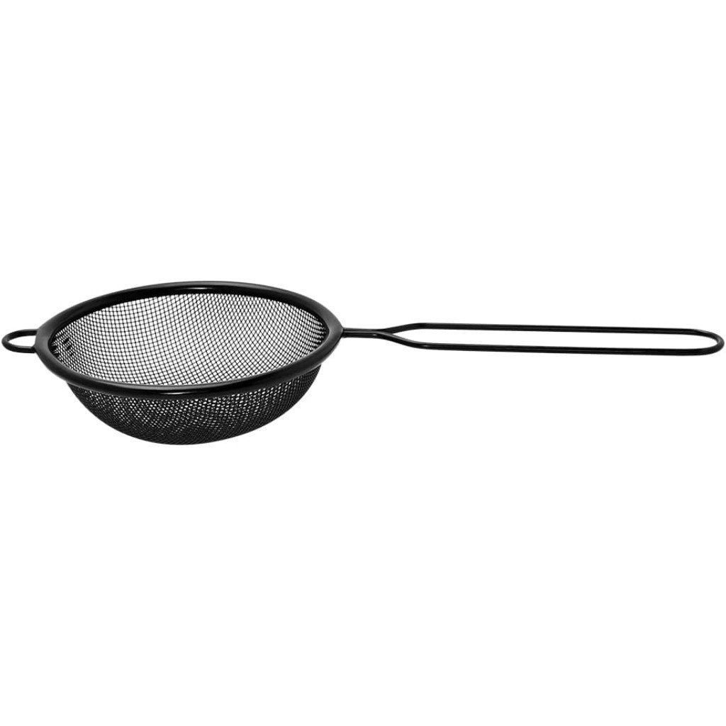 Peneira Aço Inox 10cm Preta Mimo Style Black para Filtrar Chá Farinha Ideal Para Cozinha Gourmet