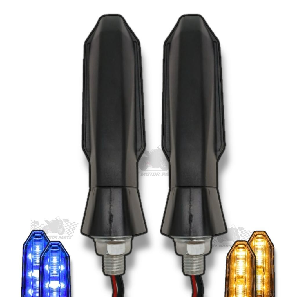 Par De Pisca Led Drl Azul Sequencial Cg Titan Fan Twister Start Xre Falcon Nxr Cbx Cb300 — imagem 2 de 2