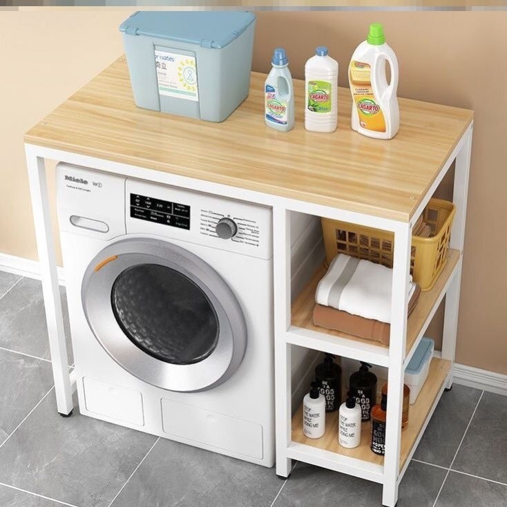 Máquina de lavar secador empilhamento rack acima da geladeira máquina de lavar armário integrado varanda prateleira máqu