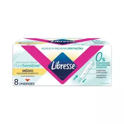 Absorvente Interno Libresse com Aplicador Compacto Pure Sensitive Médio com 8 Unidades
