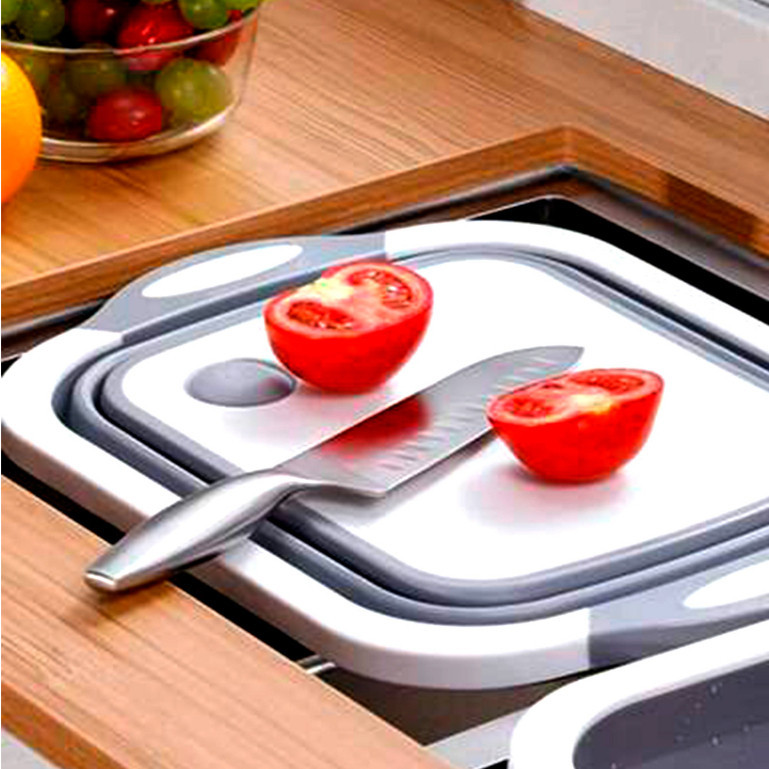 Bacia Retrátil e Tábua de Corte Muito Útil Fácil de Guardar