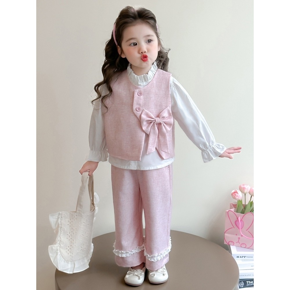 Meninas terno roupas de primavera 2025 novo estilo meninas bebê moda primavera roupas crianças primavera outon
