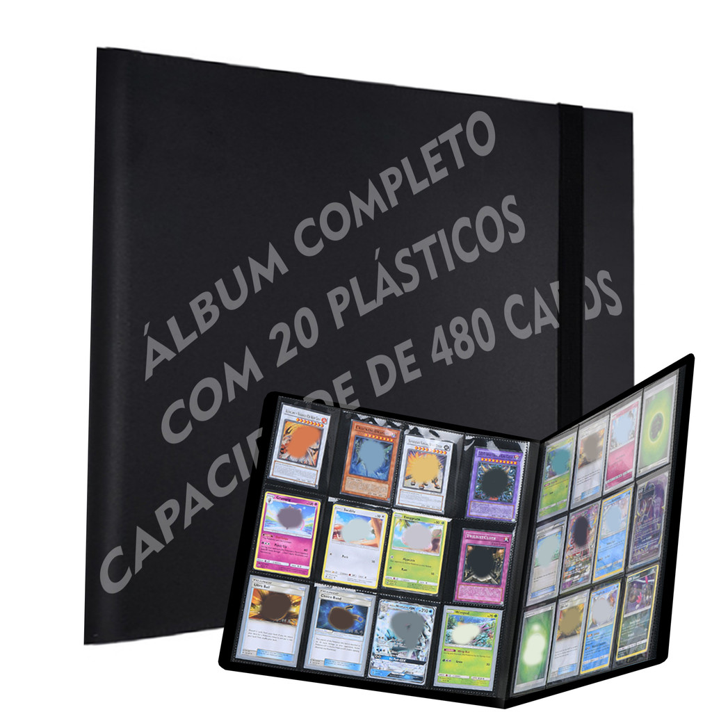 Fichário Álbum Para Carta Pokemon Magic Yugioh 480 Carta 4x3