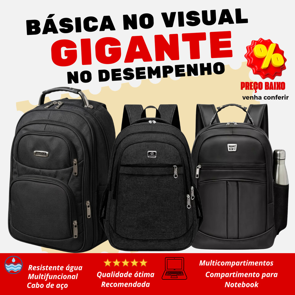 Mochila resistente água, multifuncional e confortável para uso diário escola trabalho, faculdade unissex resistente