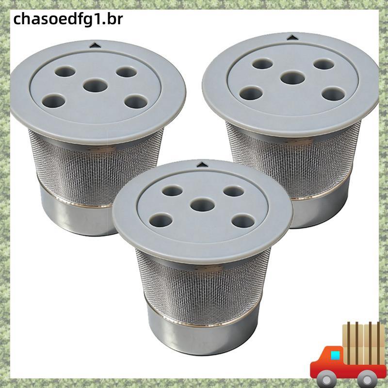 Copos K Reutilizáveis Para Cafeteira-Plus Copo De Filtro De Café De Aço Inoxidável Reutilizável (5 Furos) 3 Peças