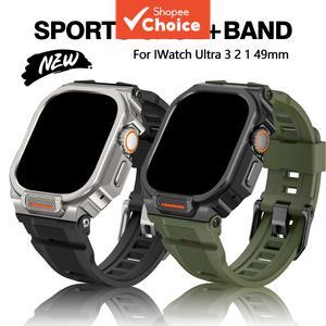 Pulseira de liga de zinco com capa protetora compatível com Apple Watch Série 11 10 46 mm / Ultra 1 2 3 49 mm, caixa