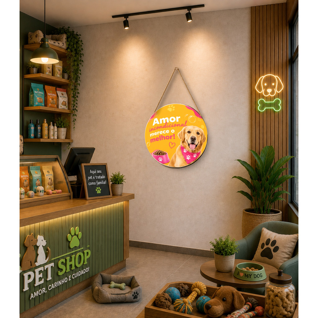 Quadro Pet Shop Presente para Veterinário e Banho e Tosa