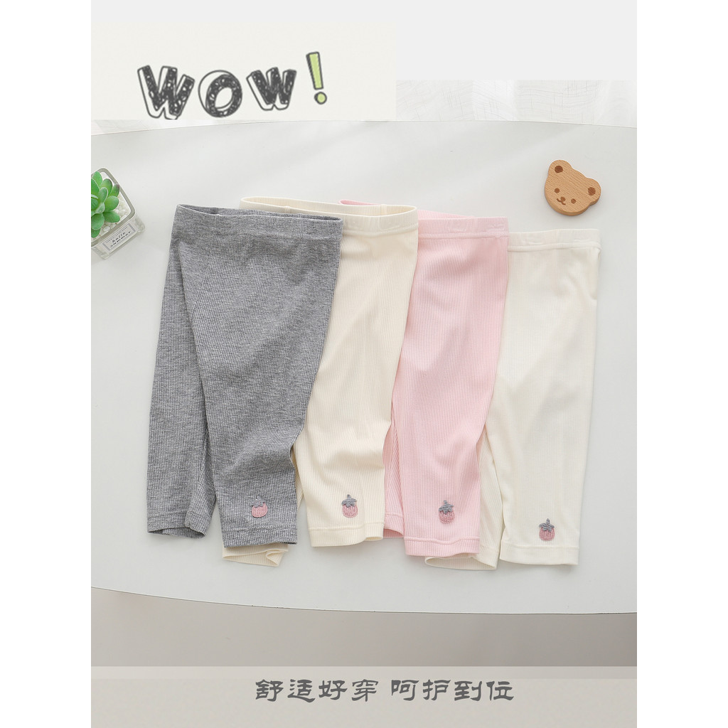 Crianças Leggings primavera verão outono calças cortadas finas crianças exterior Wear dos desenhos animados combinando C